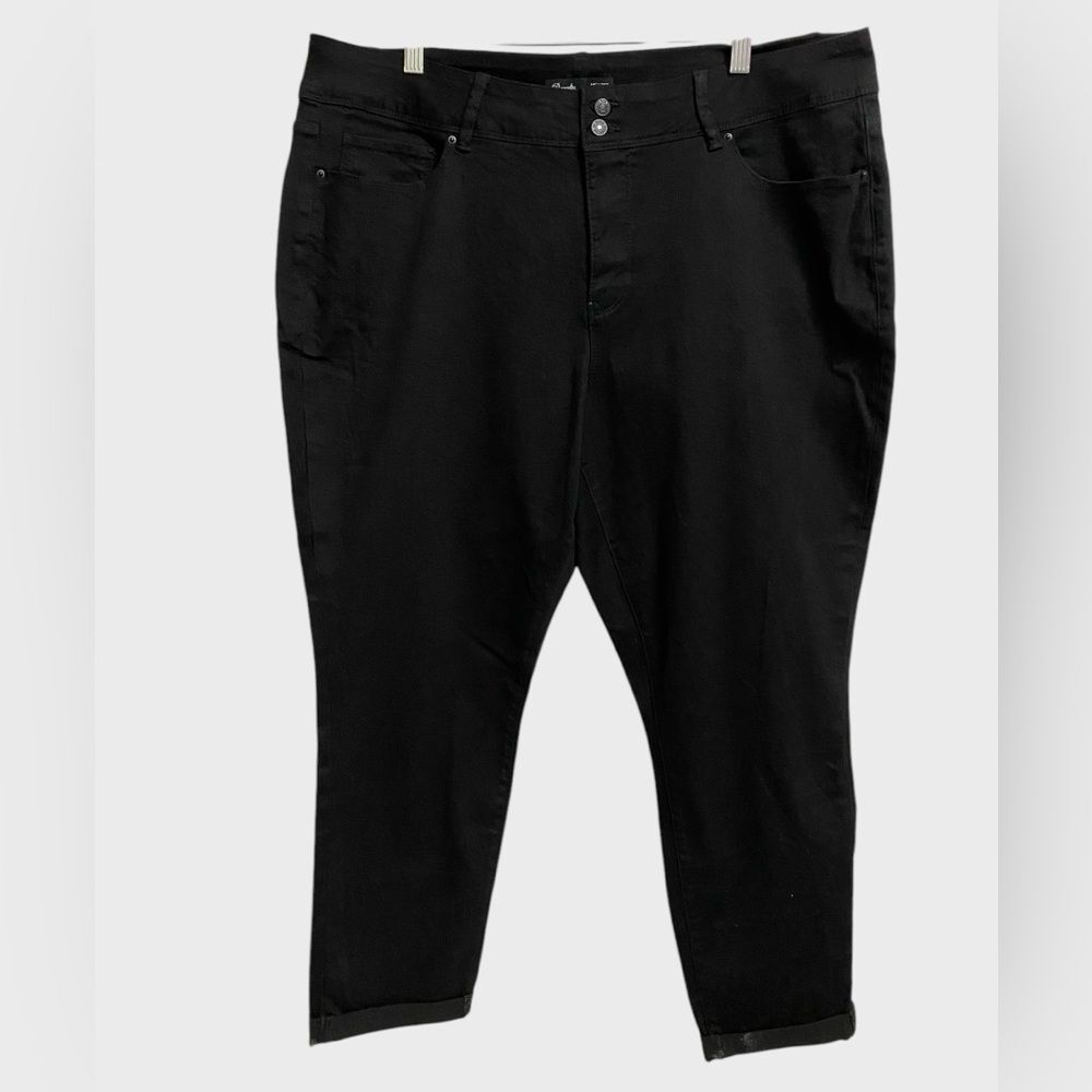 Royalty For Me High Rise Ankle Skinny Jeans Women's Size 20W Black Cuffed Hem